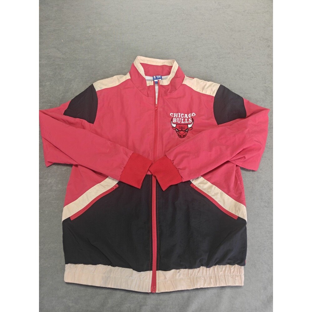 Chicago Bulls NBA Ultra Game Windbreaker Jacket Mens M Red Black